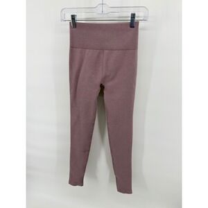 Everlane Ribbed Seamless Leggings Mauve XS S High Waist Athleisure